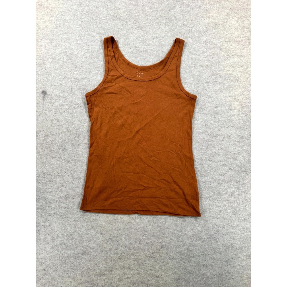 A New Day Tank Top Womens Medium Brown Sleeveless Stretch Scoop Neck Pullover